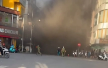 Cháy lớn hầm xe thẩm mỹ viện ở phường Bàn Cờ