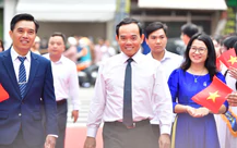 Bí thư Trần Lưu Quang, chủ tịch Nguyễn Văn Được dự lễ khai giảng tại Trường THPT Trần Khai Nguyên