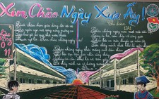 Trường học ở Thanh Hóa: Vẽ bằng phấn cứ ngỡ tác phẩm nghệ thuật