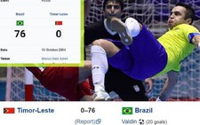 Tuyển Futsal Brazil từng thắng một đội Đông Nam Á 76-0