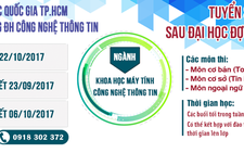 Đại học Công nghệ thông tin tuyển sinh sau Đại học đợt 2 năm 2017