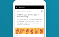 Ứng dụng Uber hỗ trợ thủ ngữ cho người khiếm thính