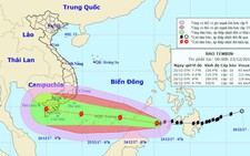 Bão Tembin đang trên đường tiến vào Biển Đông