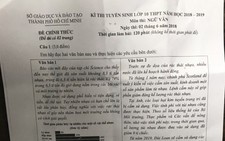 Bài giải môn văn thi tuyển sinh lớp 10 TP.HCM