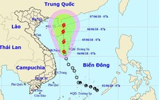 Áp thấp tiếp tục di chuyển hướng bắc, giật cấp 8