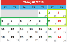 Người lao động sẽ nghỉ 9 ngày Tết Kỷ Hợi