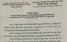 ĐH Ngân hàng TP.HCM dừng thi, cấp chứng chỉ tiếng Anh tương đương B1, B2