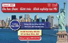 Học bổng du học Mỹ 3 ngành Dược - Kiến trúc - Khởi nghiệp