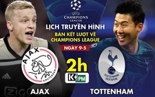 Lịch trực tiếp Ajax gặp Tottenham