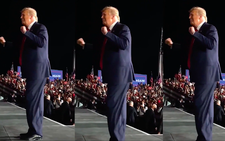 Những khoảnh khắc nhún nhảy vui vẻ của ông Trump trước đám đông