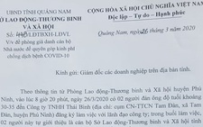 Giả danh cán bộ Sở Lao động kêu gọi hỗ trợ kinh phí phòng chống dịch COVID-19