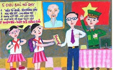 Ngắm những bức tranh vẽ 'Bác Hồ với thiếu nhi'
