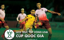 Lịch trực tiếp vòng loại Cúp quốc gia ngày 24-5