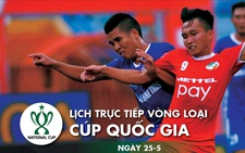 Lịch thi đấu vòng loại Cúp quốc gia ngày 25-5