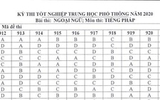 Đáp án môn tiếng Pháp kỳ thi tốt nghiệp THPT 2020