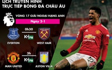 Lịch trực tiếp vòng 17 Premier League: Man United tạm bắt kịp Liverpool?