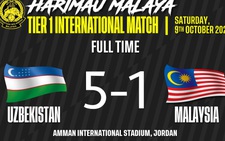 Tuyển Malaysia thua 0-4 và 1-5 ở hai trận giao hữu liên tiếp