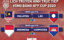 Lịch trực tiếp AFF Cup 2020: Malaysia - Lào, Indonesia - Campuchia