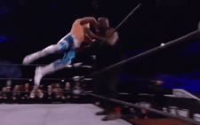 Thử tài đấu vật, cựu ngôi sao bóng rổ NBA bị hất văng khỏi sàn đấu và được đưa đi cấp cứu