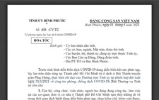 Bình Phước hỏa tốc yêu cầu cán bộ, công chức tạm không về nhà ở TP.HCM