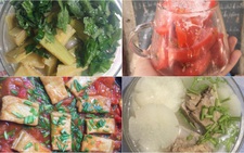 Chùm ngây, chuối xanh, củ cải, cà chua và những món ăn nấu từ phòng trọ ngày cách ly