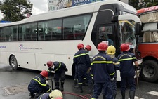 Xe chở bác sĩ va chạm xe công nhân trên đường Trần Hưng Đạo