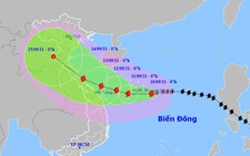 Bão số 5 còn tăng cấp, hướng vào vùng biển từ Quảng Trị đến Quảng Ngãi
