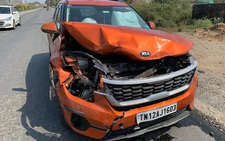Chủ xe Kia Seltos bình an vô sự sau cú đâm mạnh ở vận tốc 80 km/h