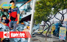 Điểm tin 18h: Lo 'núi rác thải' từ hàng giá rẻ; Sóng to, cây gãy ở miền Trung do bão Trà Mi