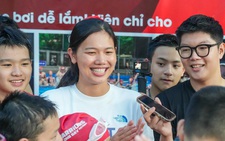 Ánh Viên dạy bơi cho trẻ em Hà Nội sau khi hủy trận 'thủy chiến' sông Hồng