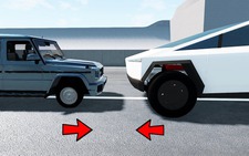 Tesla Cybertruck bị xẻ đôi sau va chạm với Mercedes-Benz G-Class