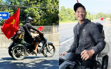 Chàng trai khuyết tật chạy xe cả tháng để vào TP.HCM xem diễu binh, diễu hành