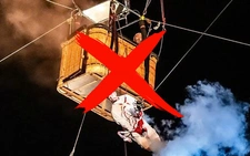 Video người phụ nữ bị khinh khí cầu kéo bay lên trời không phải là tai nạn như tin đồn