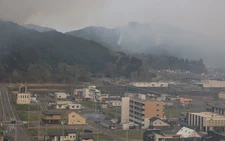 Forest fires continue in northeastern Japan town