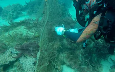 Conservationists, fishermen dive to remove ‘ghost nets’ off central Vietnam island