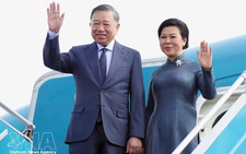 Top leader departs for visits to Russia, France, attendance at Int’l Space Summit