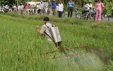 Một nông dân sáng chế giàn phun thuốc diệt rầy nâu