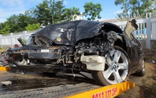 Thượng úy CSGT đâm xe vào tổ công tác, 2 người chết