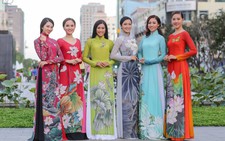 Á hậu Trà My cùng 10 người đẹp mặc áo dài 
