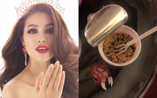 Phạm Hương ăn mì gói để thi Miss Universe ở Mỹ