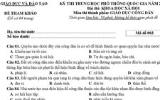 Đề thi tham khảo THPT quốc gia 2017 tổ hợp khoa học xã hội