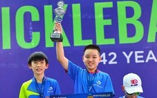 Em trai Vinh Hiển tỏa sáng ở giải pickleball nhí