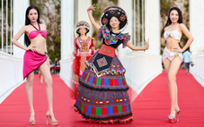 Lên cầu kính ở Mộc Châu diễn bikini thi hoa hậu