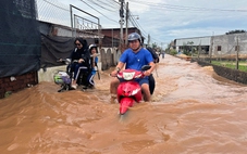 Mưa lớn kéo dài, hàng loạt đường ở Đồng Nai chìm trong nước, lụt qua quốc lộ 1