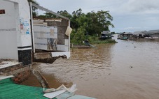 Nước lũ dâng cao kết hợp triều cường gây sạt lở tại nhiều tỉnh miền Tây