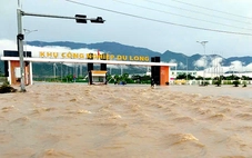 Khu công nghiệp Du Long ở Khánh Hòa ngập nặng do mưa lớn, 6.000 công nhân phải tạm nghỉ