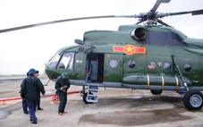 Hai trực thăng Mi-171 và Mi-8 chưa thể cất cánh cựu trợ, Quân khu 5 điều xe chở hàng bằng đường bộ