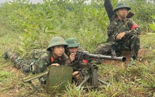 Xem bộ đội hành quân, diễn tập đánh địch đổ bộ đường không