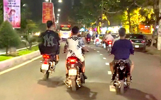 Truy tìm 3 thanh niên phóng xe tốc độ cao, bốc đầu, nẹt pô inh ỏi trên phố Nha Trang