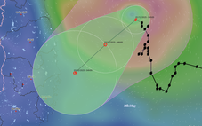Hôm nay, bão số 15 đổi hướng, đi chậm về vùng biển Gia Lai - Khánh Hòa